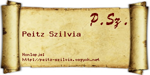 Peitz Szilvia névjegykártya